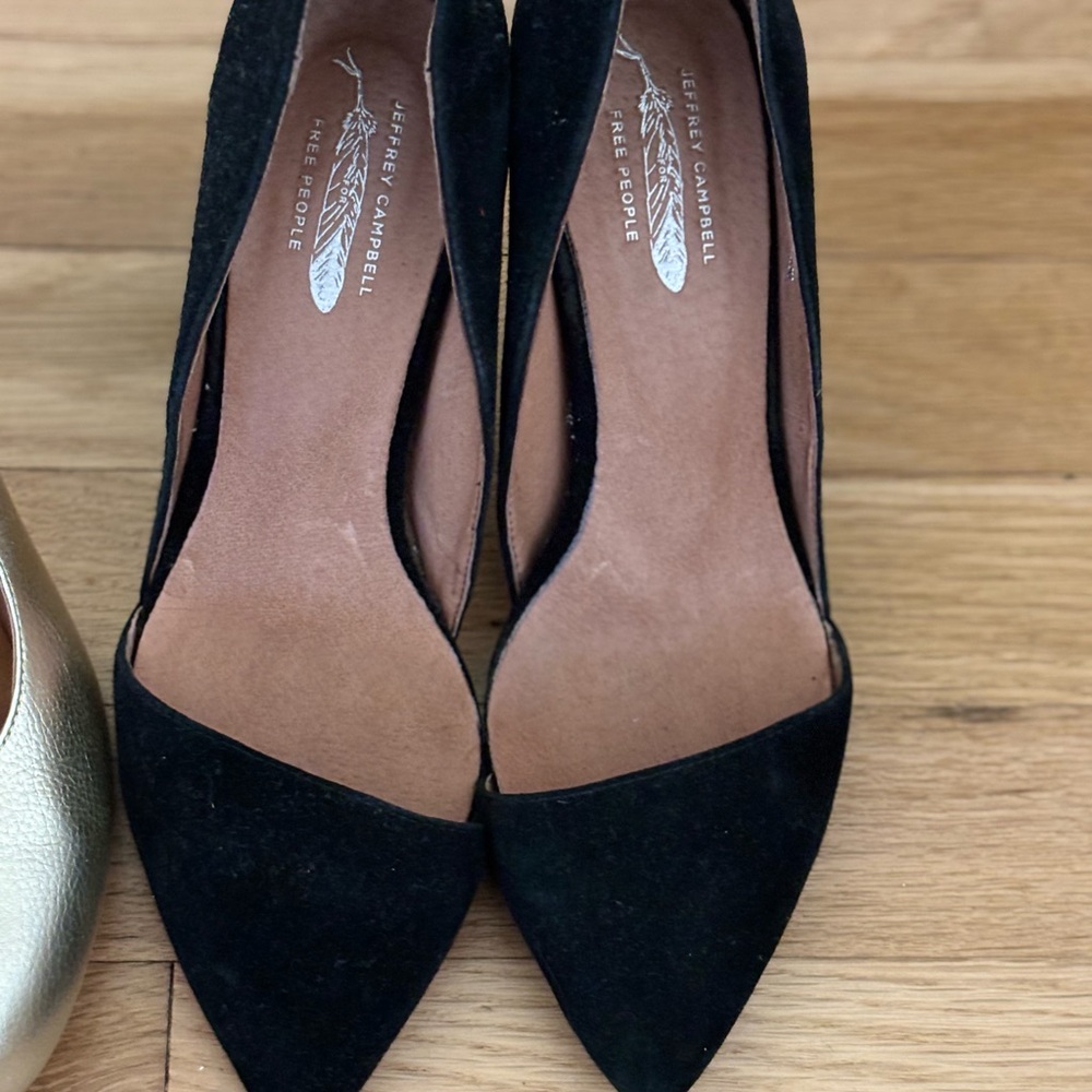 Black suede Jeffrey Campbell heels for free people size 6.5